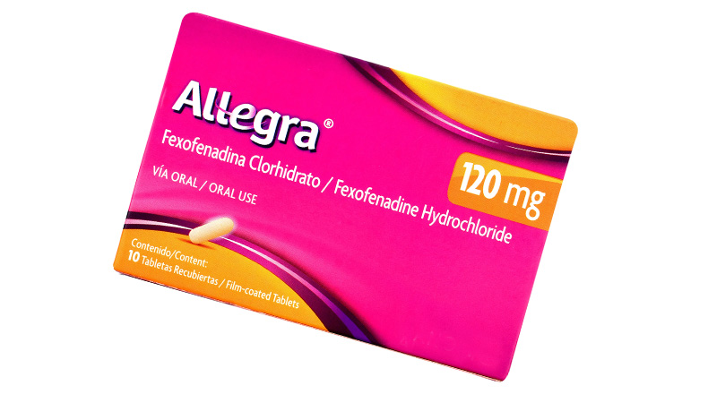 Packaging of Allegra 120 mg tablets