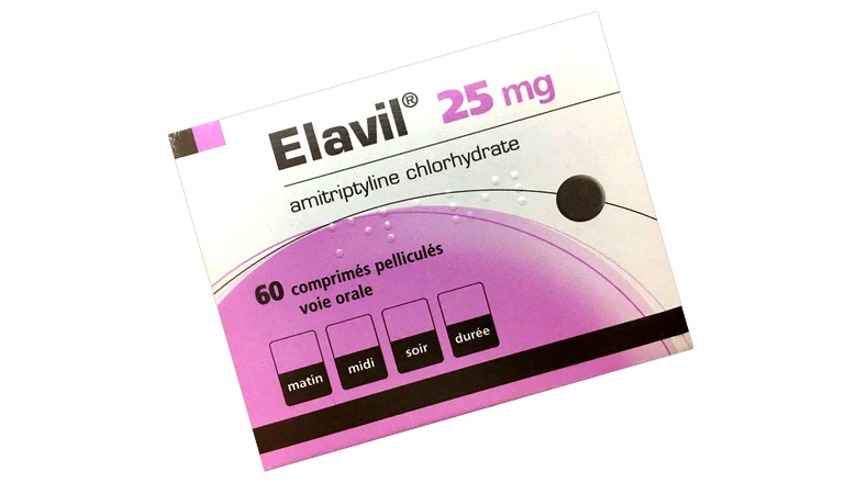 Packaging of Elavil 25 mg tablets