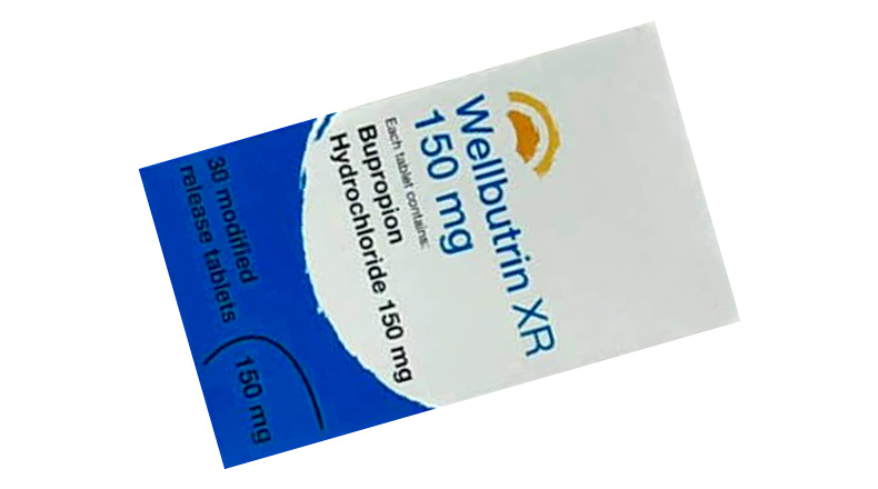 Packaging of Wellbutrin 150 mg tablets